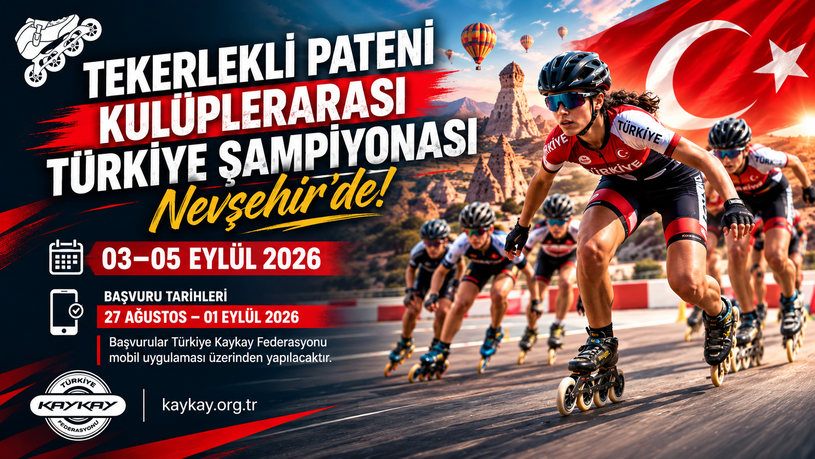 Tekerlekli Pateni Kulüplerarası Türkiye Şampiyonası Nevşehir’de Düzenlenecek