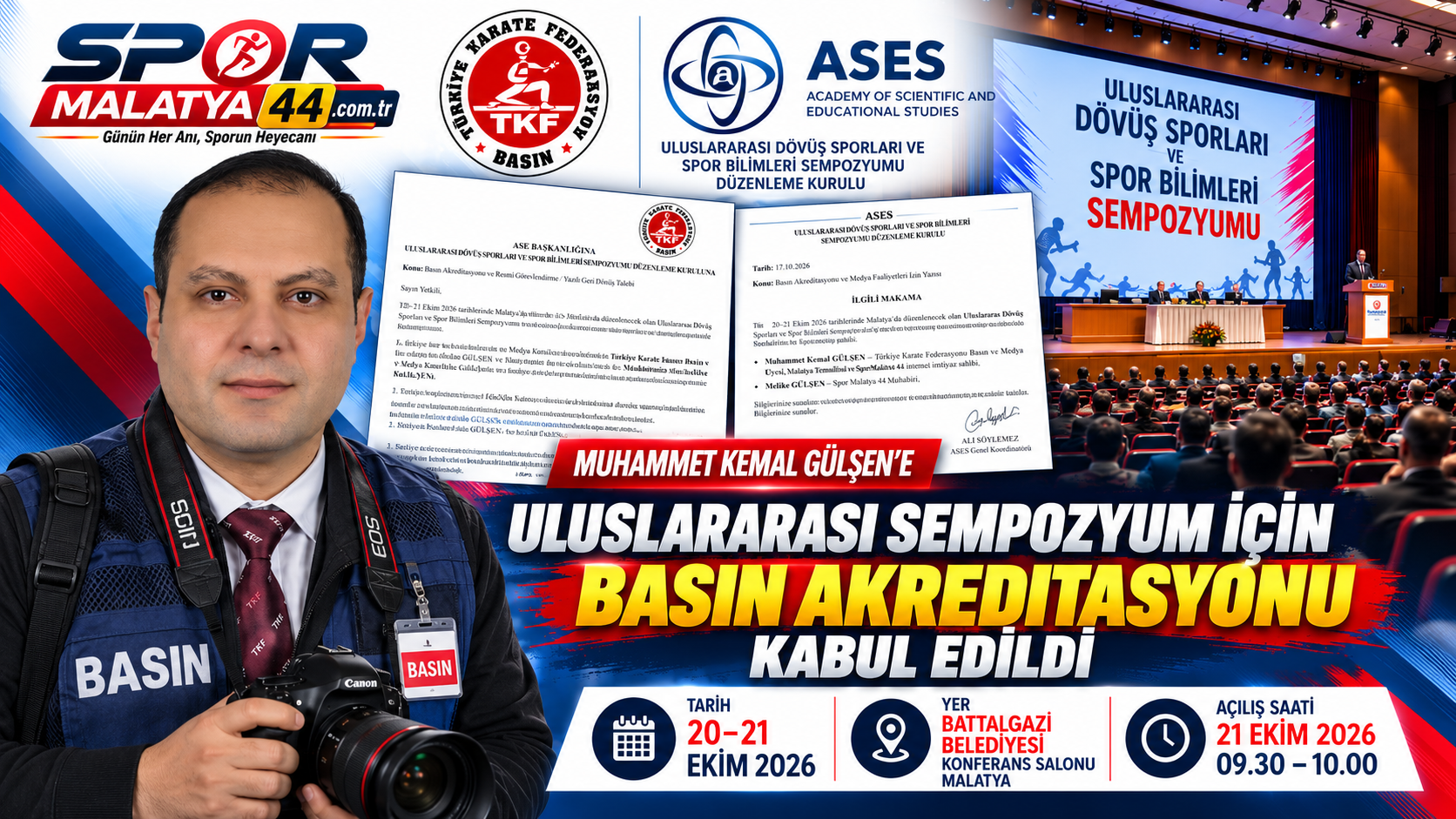 Muhammet Kemal Gülşen’e Uluslararası Sempozyum İçin Basın Akreditasyonu