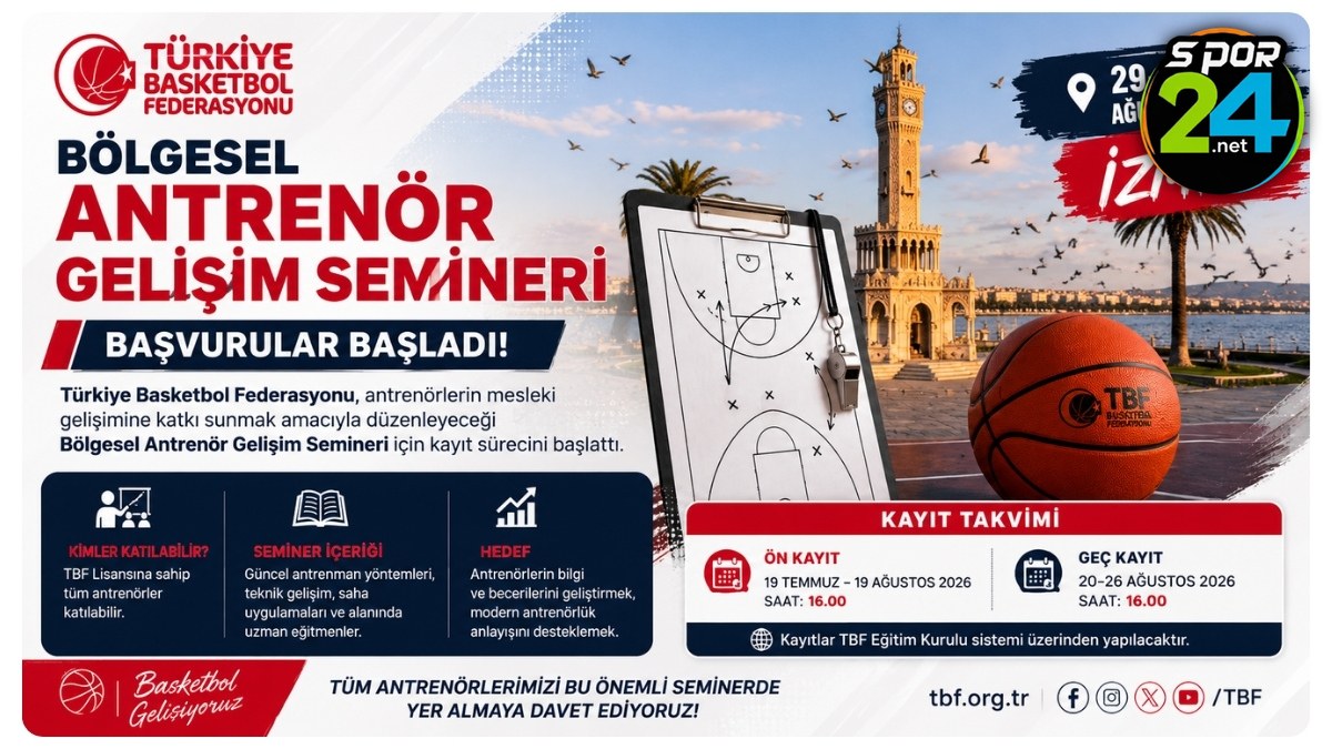 Türkiye Basketbol Federasyonu Bölgesel Antrenör Gelişim Semineri İçin Başvurular Başladı