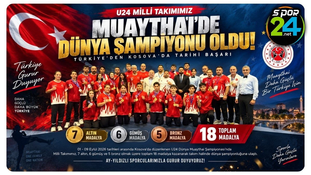 U24 Milli Takımımız Muaythai’de Dünya Şampiyonu Oldu! Türkiye’den Kosova’da Tarihi Başarı