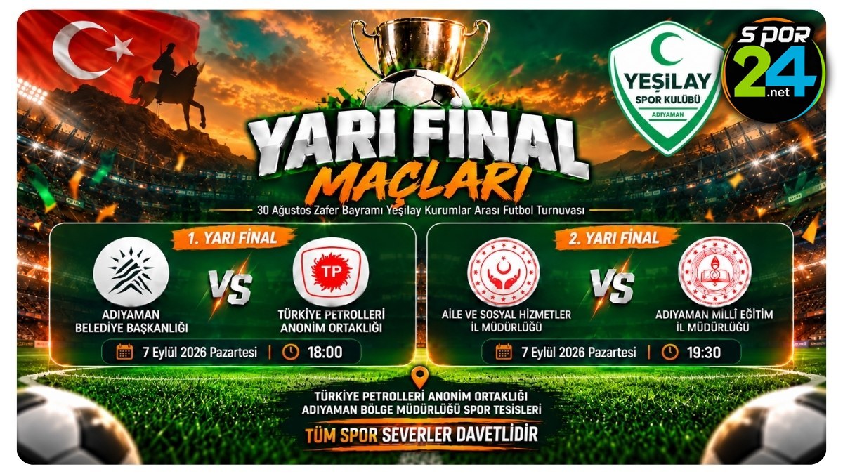 Yeşilay Kurumlar Arası Futbol Turnuvası'nda Yarı Final Heyecanı
