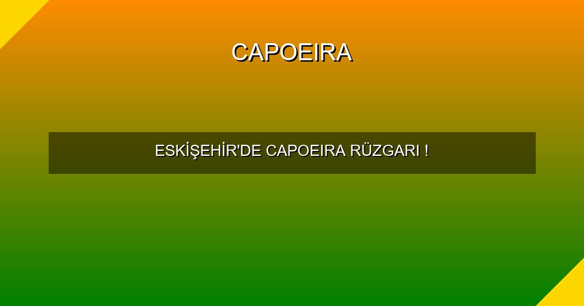 ESKİŞEHİR'DE CAPOEIRA RÜZGARI !