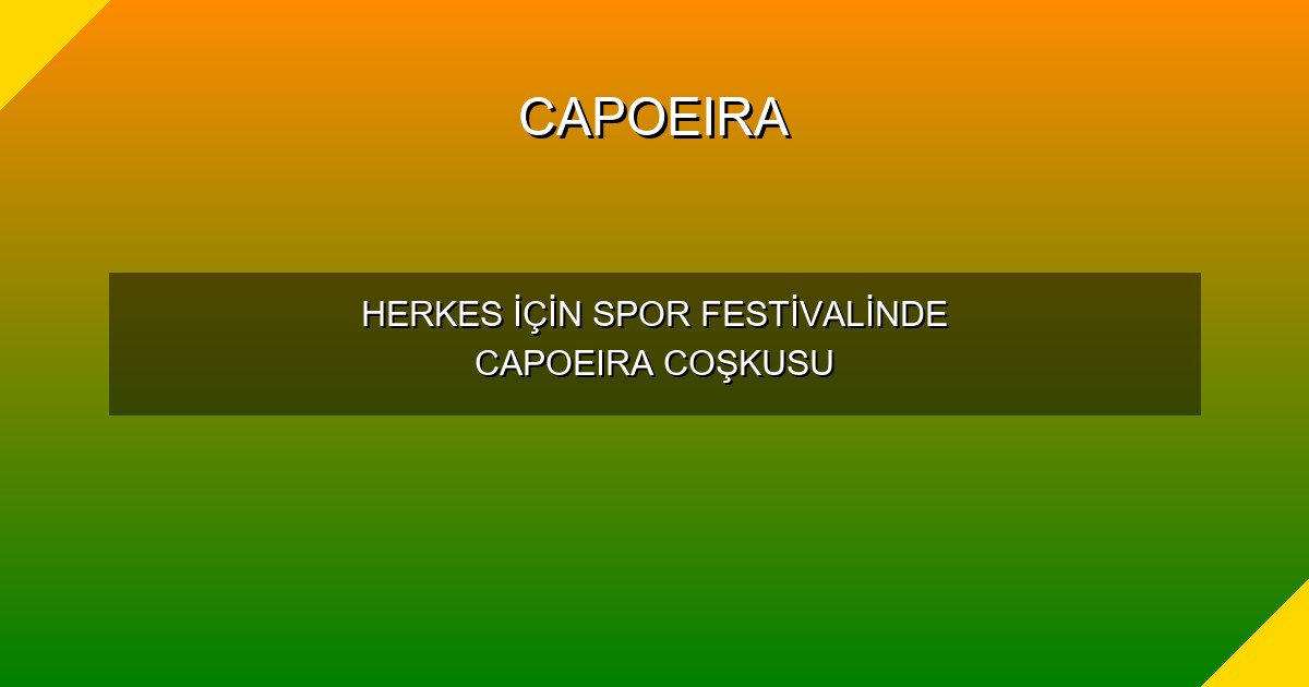 HERKES İÇİN SPOR FESTİVALİNDE CAPOEIRA COŞKUSU