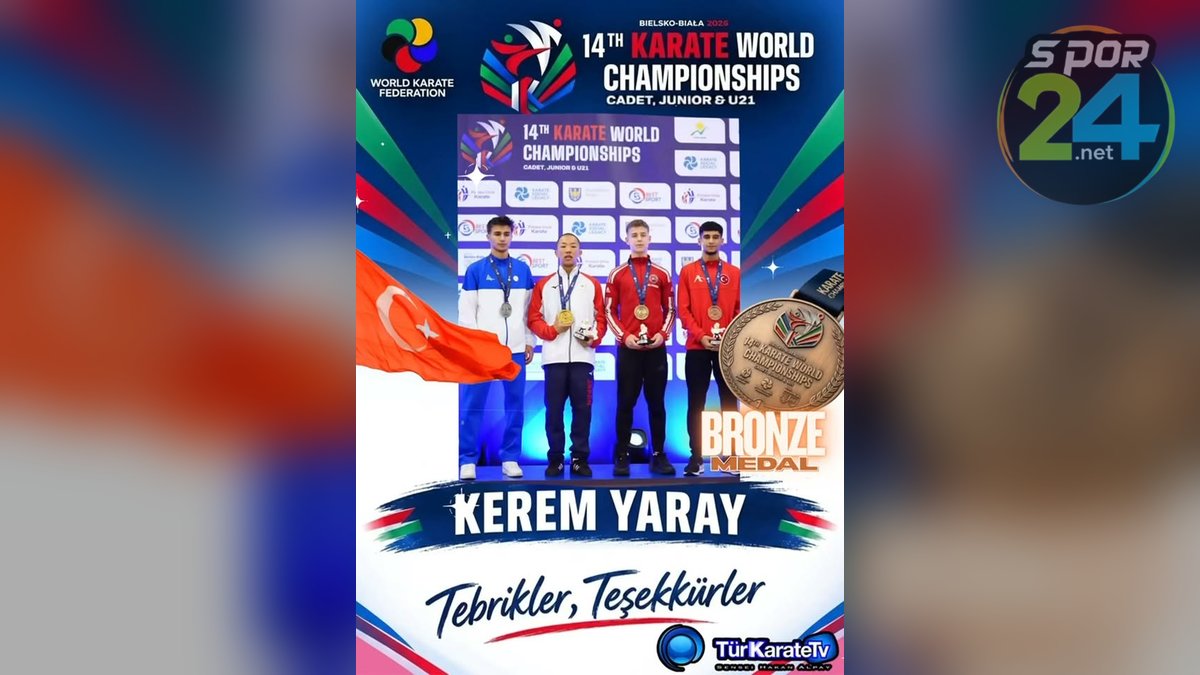 Milli Karateci Kerem Yaray Dünya Üçüncüsü Oldu