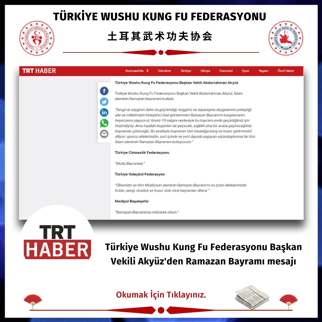TRT Haber: Spor camiasından bayram mesajları